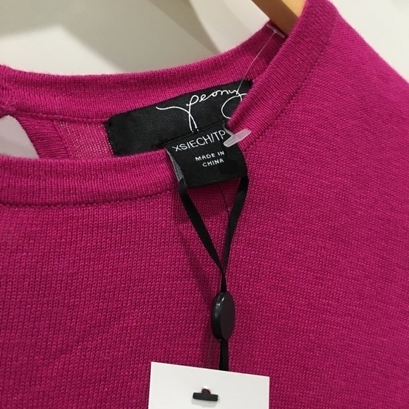 Peony and Me by Perry Ellis Fuchsia open back Lon sleeve sweater bows - Picture 6 of 7